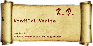 Kozári Verita névjegykártya